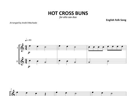 Hot Cross Buns arr André Machado by English Folk Song Sheet Music
