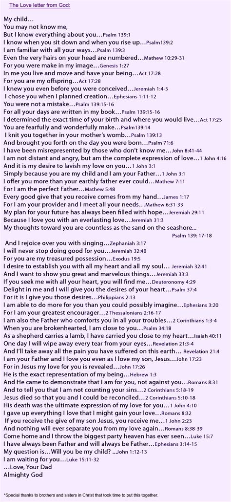 Love Letter From God Printable
