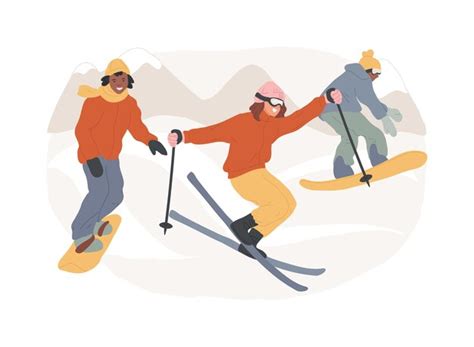 Premium Vector Winter Extreme Sports Isolated Concept Vector