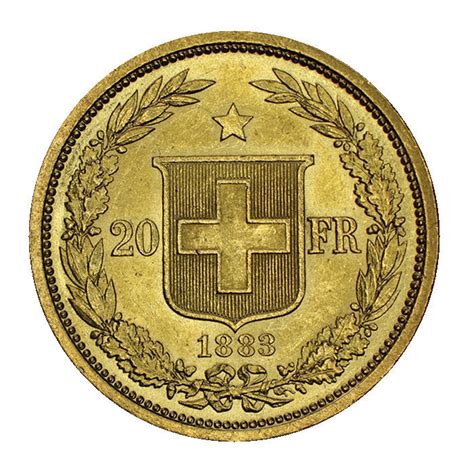 Schweiz 20 Franken Gold Helvetia 1883 B Vz