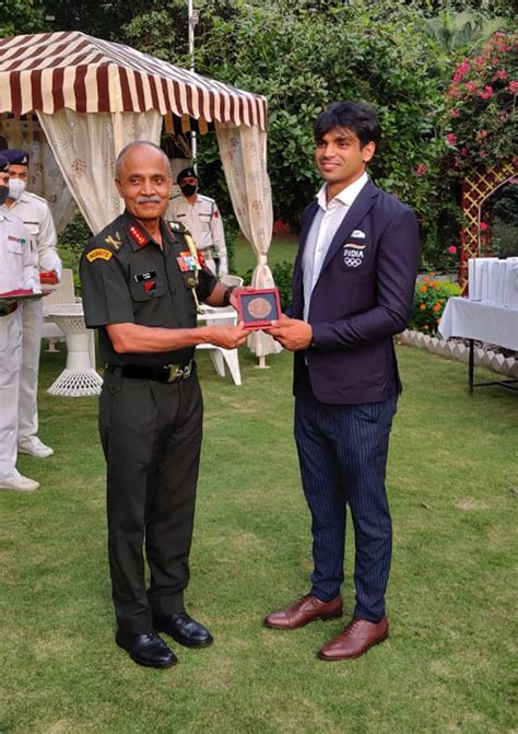 Southern command felicitates Neeraj Chopra - Rediff Sports