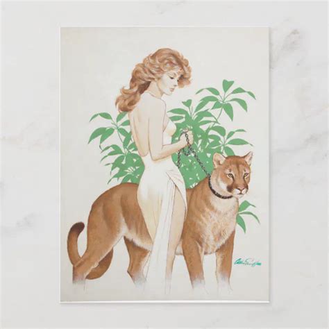 Cougar Pinup Postcard Zazzle