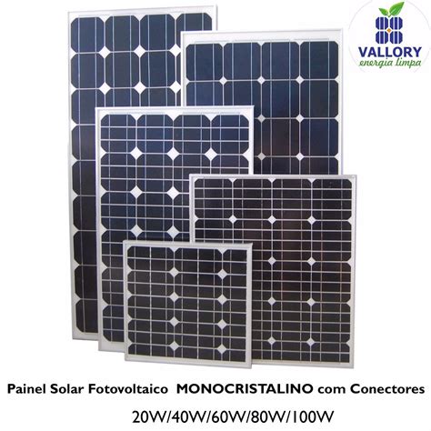 Painel Placa Solar Fotovoltaica W Monocristalino Conector Mercado Livre