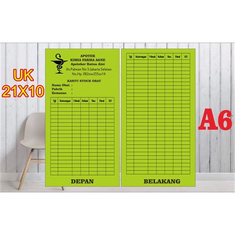 Jual Custom Kopisi 100 Lembar Kartu Stock Barang Kartu Stock Obat