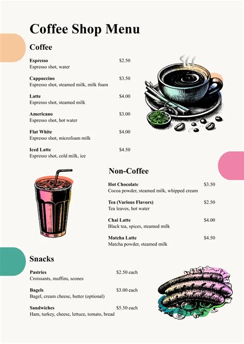 halloween menu template  google docs