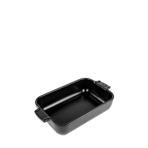 Plat four céramique individuel rectangle noir satin 22 cm Appolia