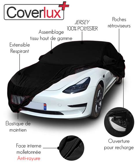 Housse B Che Protection Sur Mesure Noire Tesla Model Coverlux