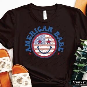 American Babe Png 4th Of July Png USA Png Mama Png Mom Png American Png Retro Png Smiley