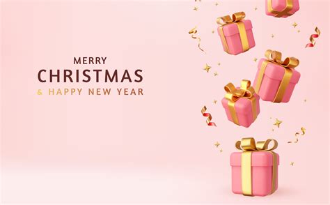 3d Merry Christmas and Happy New Year Background 35727982 Vector Art at