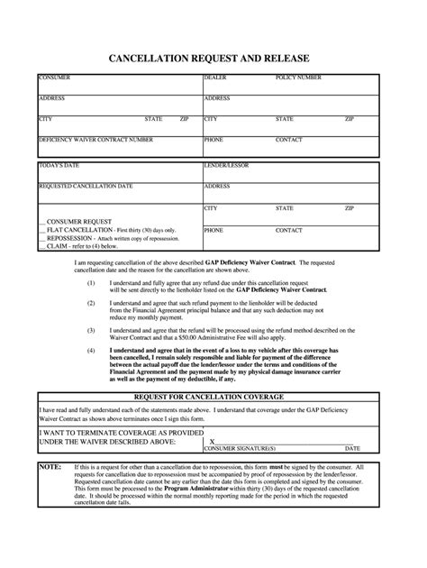 Direct Dealer Services Cancellation Request And Release Fill And Sign