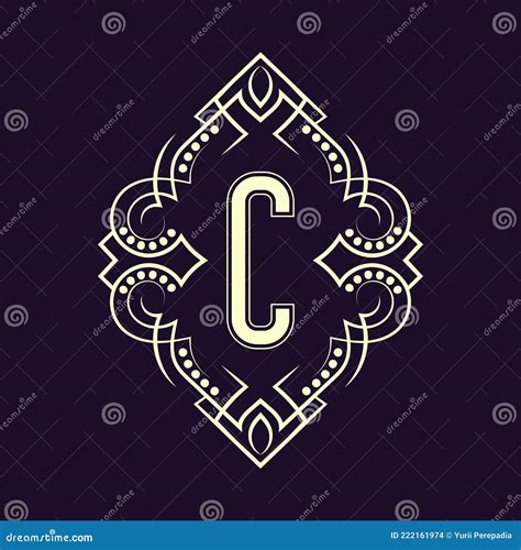 Elegant Monogram Design With Letter C Business Emblem Glamour Badge Vintage Initial Label