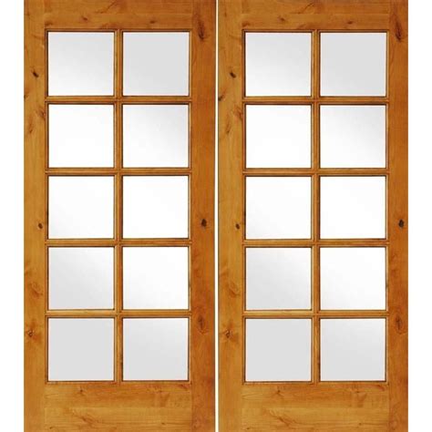 Knotty Alder Interior 10 Lite French Doors 48 Wide X 80 Tall X 1 38 Thick 4 0 W X 6 8 H