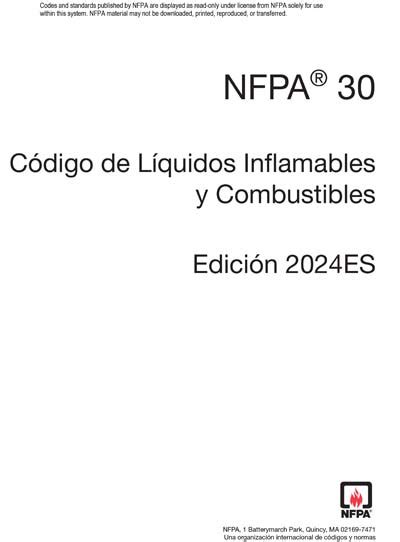 NFPA 30 2024 Spanish Flammable And Combustible Liquids Code 2024