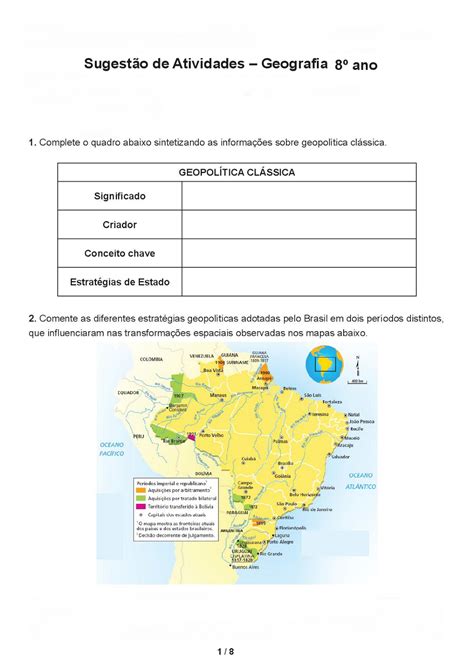 Atividades De Geografia Ano Exerc Cios Avalia Es Provas Imagens