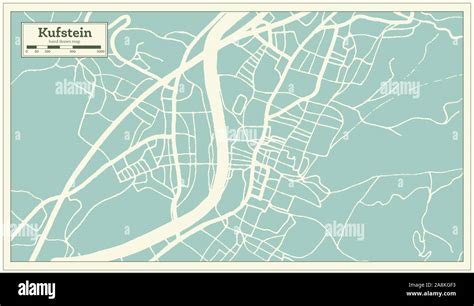 Kufstein Austria Mapa De La Ciudad En Estilo Retro Mapa De Esquema Ilustración Vectorial