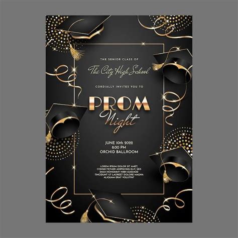 Free Vector Realistic Prom Invitation Template Artofit