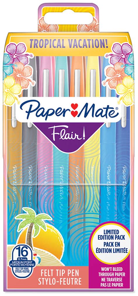 Papermate Flair Original Fibre Tip Pen Medium Tropical Colours