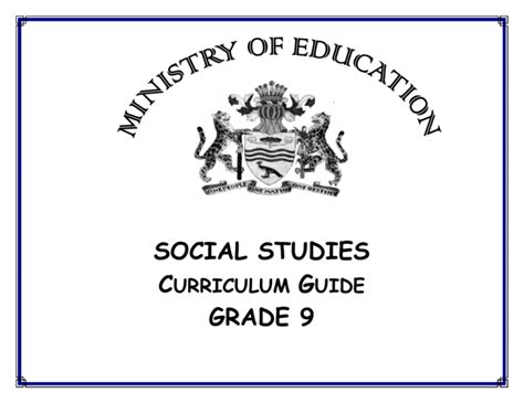 SOCIAL STUDIES GRADE 9 - Ministry of Education, Guyana