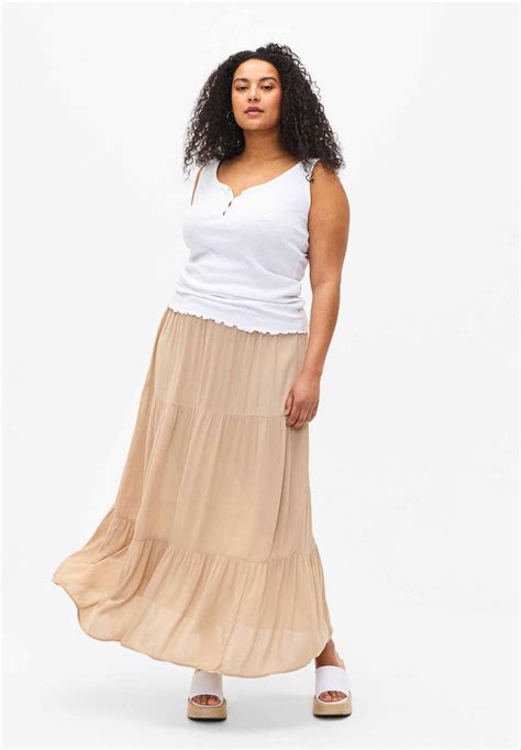 Zizzi Mit Gummizug Am Bund Maxi Skirt Sand Zalandoie