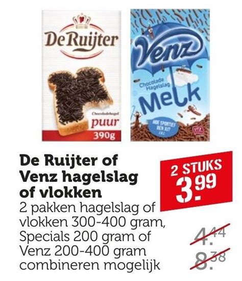 De Ruijter Of Venz Hagelslag Of Vlokken Aanbieding Bij Coop