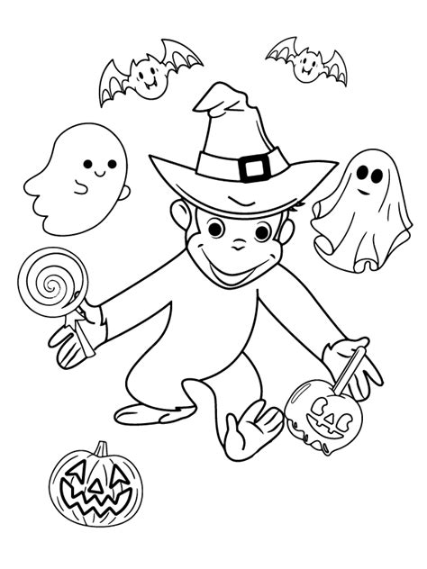 Curious George Coloring Pages Halloween Printable