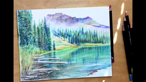 Mountain Landscape Drawing Color Pencil - Learn how to draw landscape ...