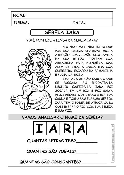 Iara Folclore Educação Infantil - 6