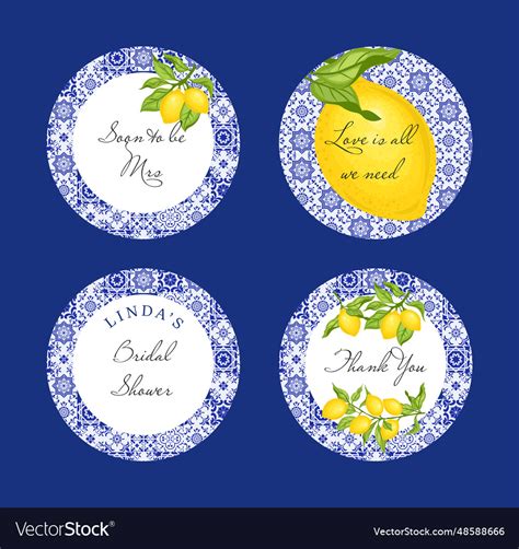 Set of wedding bridal stickers and labels Vector Image