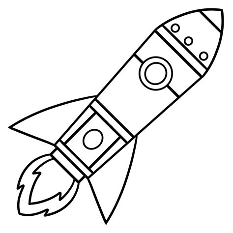 Premium Vector | Rocket ship isolated coloring page for kids