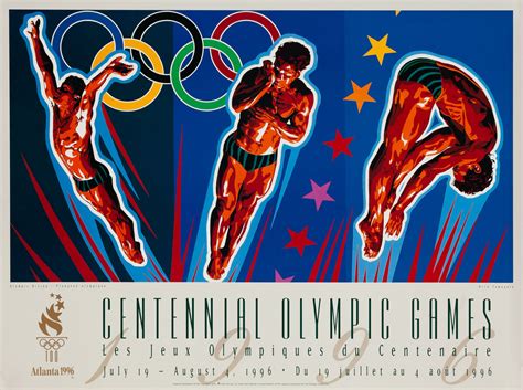 Original 1996 Atlanta Olympics Poster Diving Yamagata David Pollack