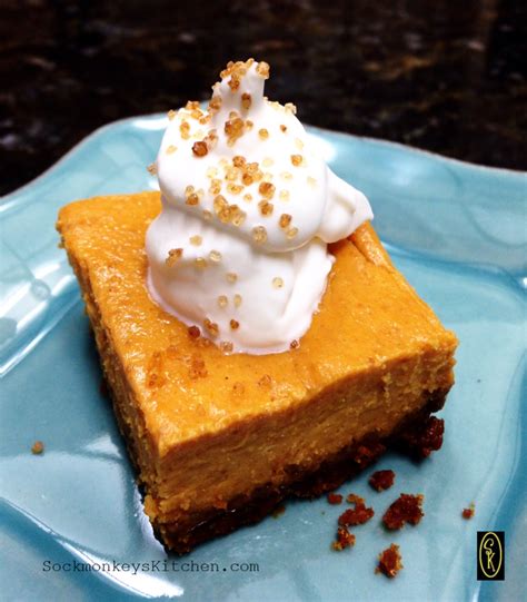 Pumpkin Spice Cheesecake Bars Sockmonkeys Kitchen