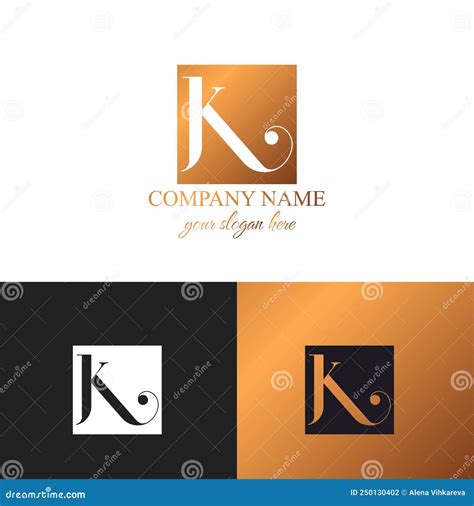 K Letter Monogram Elegant Luxury K Logo Calligraphic Style Vector