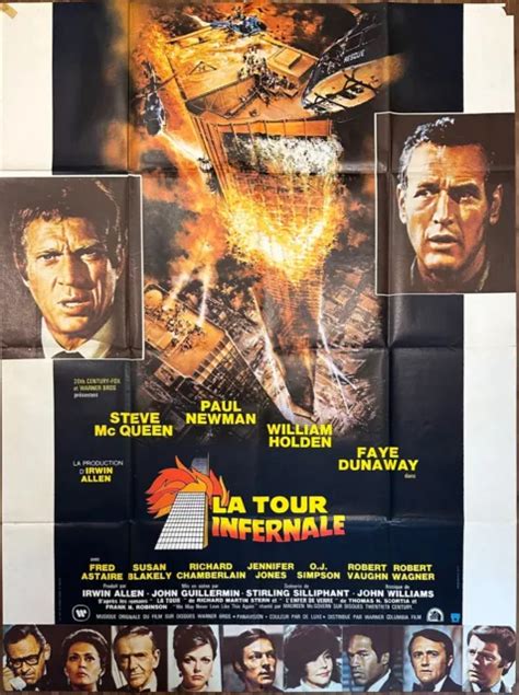 AFFICHE CINÉMA LA TOUR INFERNALE 120x160cm Poster Paul Newman Steve