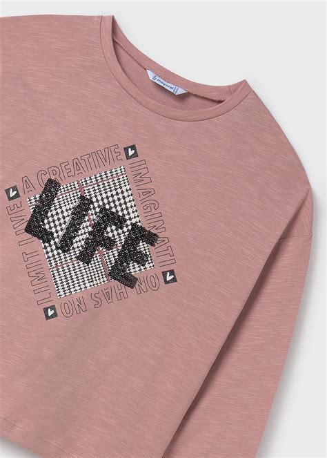Camiseta Detalle Strass Chica Nude Mayoral