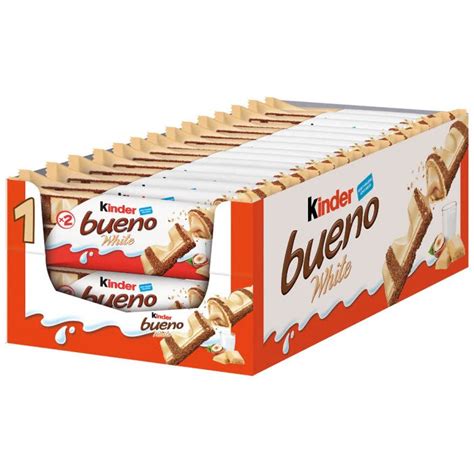 Kinder Bueno White Chocolate Bars - Full Case of 30x39g
