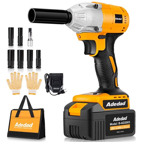 Buy Adedad Cordless Power Impact Wrench 1 2 Inch Impact Gun 300 Ft Lbs