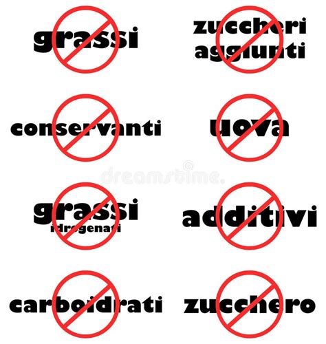 Food Bans Words Black And Red Isolated Stock Vector Illustration