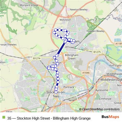 35 Route Stops Schedules And Maps Stockton High Street Billingham