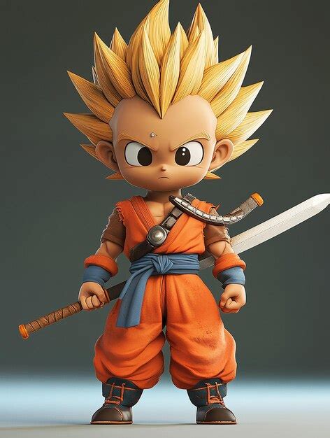 3d Cartoon Character Trunks Super Saiyan Form Premium Ai Generated Image
