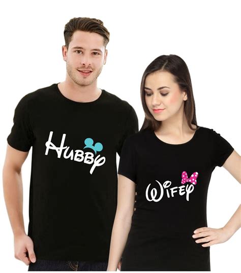 Black And White Casual Wear Hubby And Wife Couple T Shirts Cottvalley At