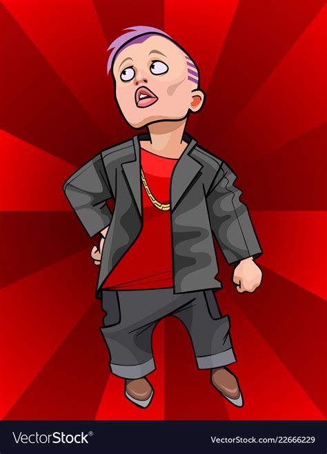 Cartoon Man Gay Man Or Woman With Purple Hair Vector Image