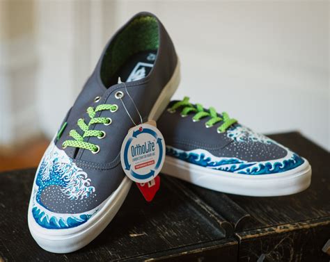 Mens Great Wave Vans Hand Painted By Foliatecolor On Etsy