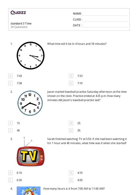 Day Weeks Months Measuring And Time Worksheets For Year