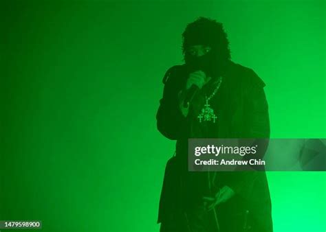 American Rapper Yeat Performs On Stage At Pne Forum On April 03 2023