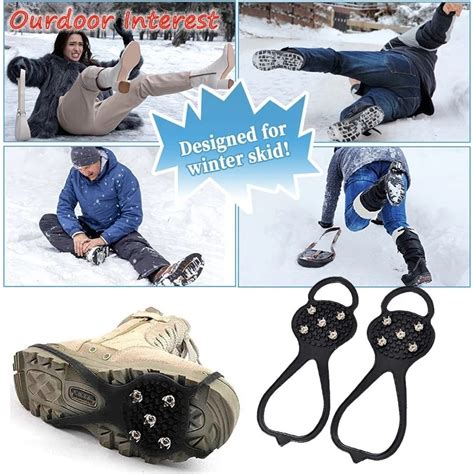 ♀ice Grippers Traction Cleats Gripper Spike Universal Non Slip For Shoe