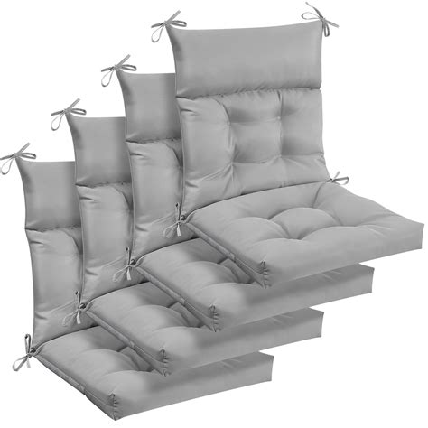 4 Pieces Patio Chair Cushions Outdoor Indoor Seatback Chair Cushions