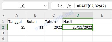 NUPTK Net Fungsi Excel DATE