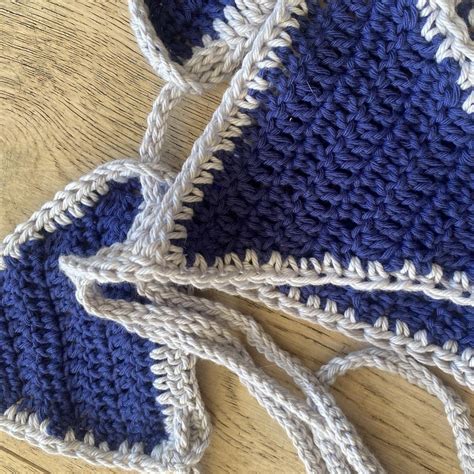 Handmade Crochet Bikini Two Tone Blue 100 Cotton Depop