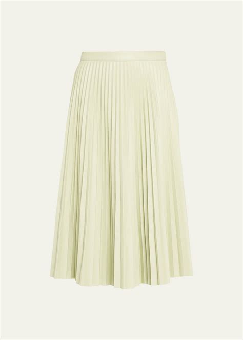 Proenza Schouler White Label Faux Leather Pleated Midi Skirt Bergdorf