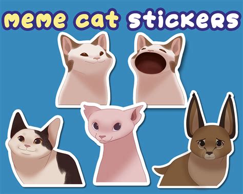 Meme Cat Stickers Pop Cat Bingus Big Floppa Polite Cat Etsy Polska